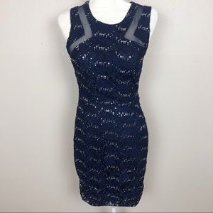Bongo navy sequin racerback dress sleeveless